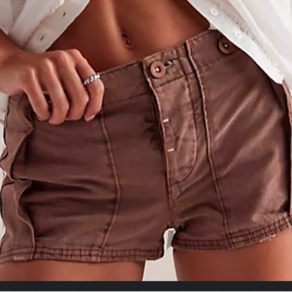 Free People All Yours Micro Shorts. NWOT. Size 10 Brown